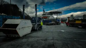 Enclosed skip delivered to port of Sunderland